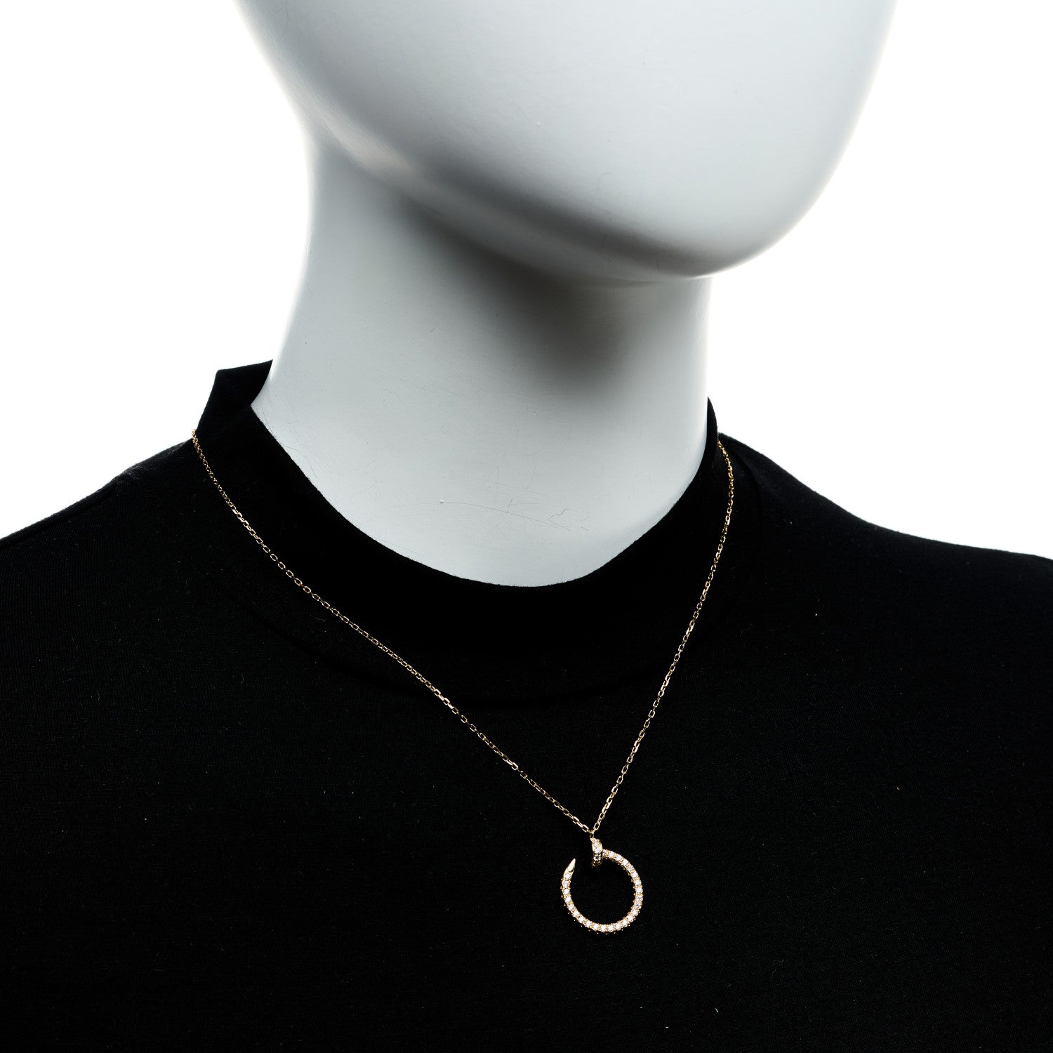 Cartier 18K Yellow Gold Diamond Juste Un Clou Paved Pendant Necklace 2 of 6