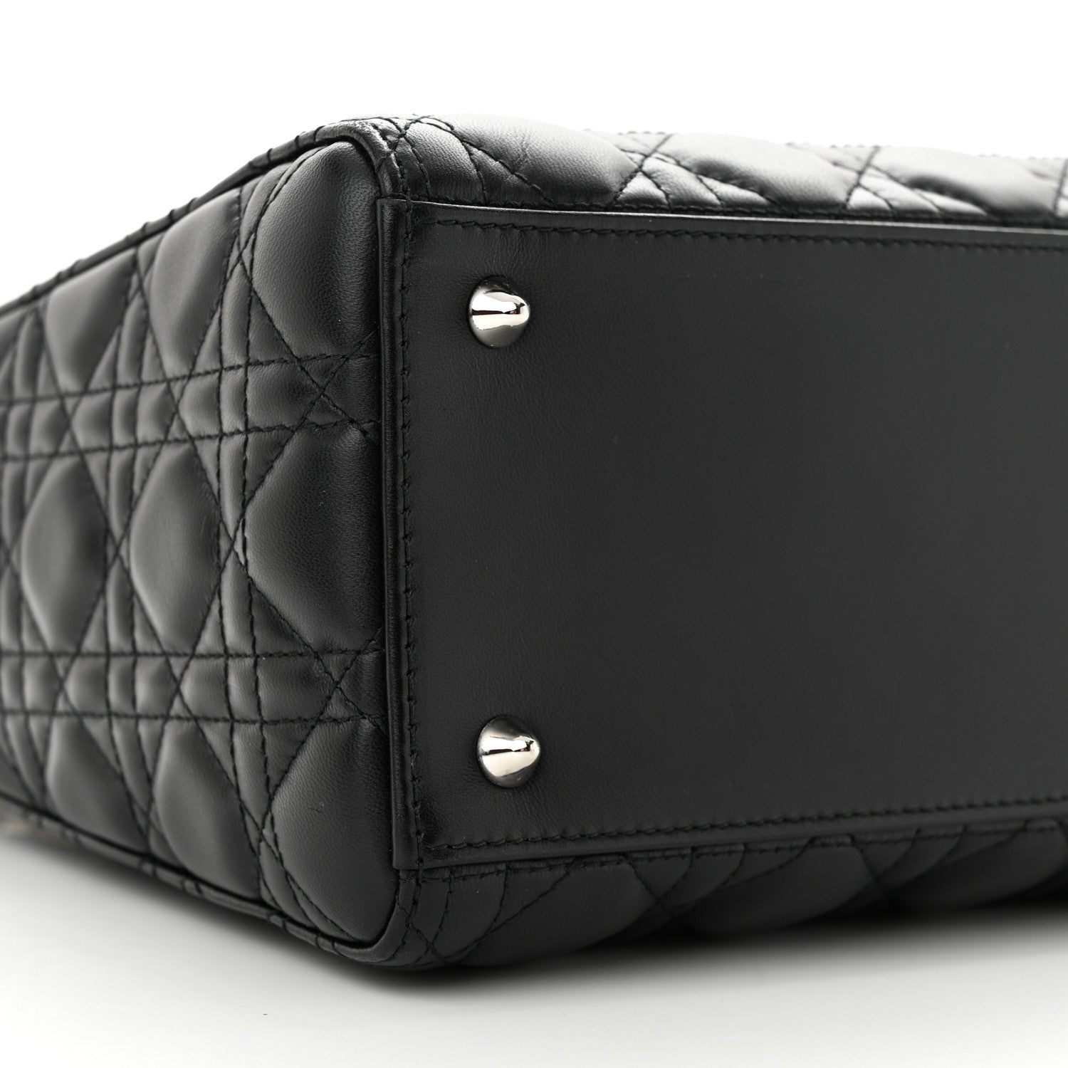 Christian Dior Lambskin Cannage Medium Lady Dior Black 9 of 11