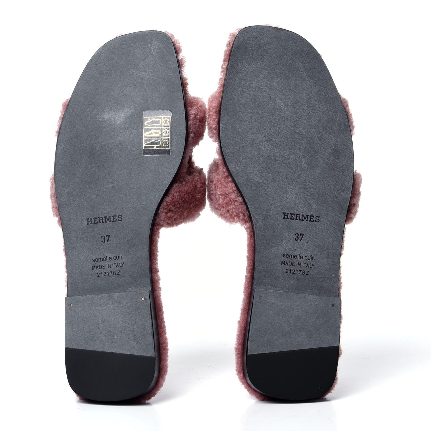 Hermes Woolskin Oran Sandals 37 Rose Aube 6 of 6