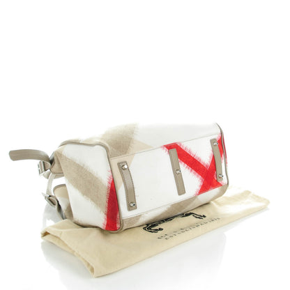 Burberry Canvas Ikat Check Tote Trench 4 of 8