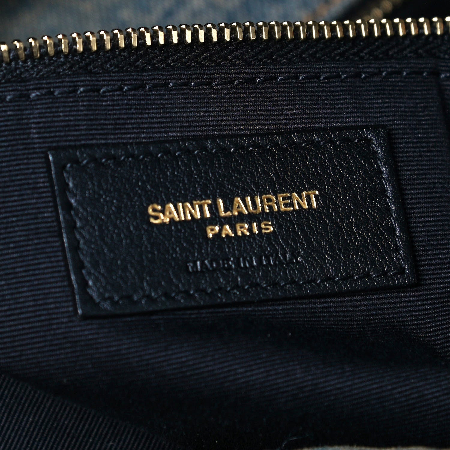Saint Laurent Denim Quilted Medium Loulou Puffer Monogram Chain Satchel Blue Black 6 of 9