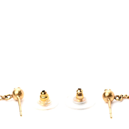 Chanel CC Drop Earrings Matte Gold 3 of 4