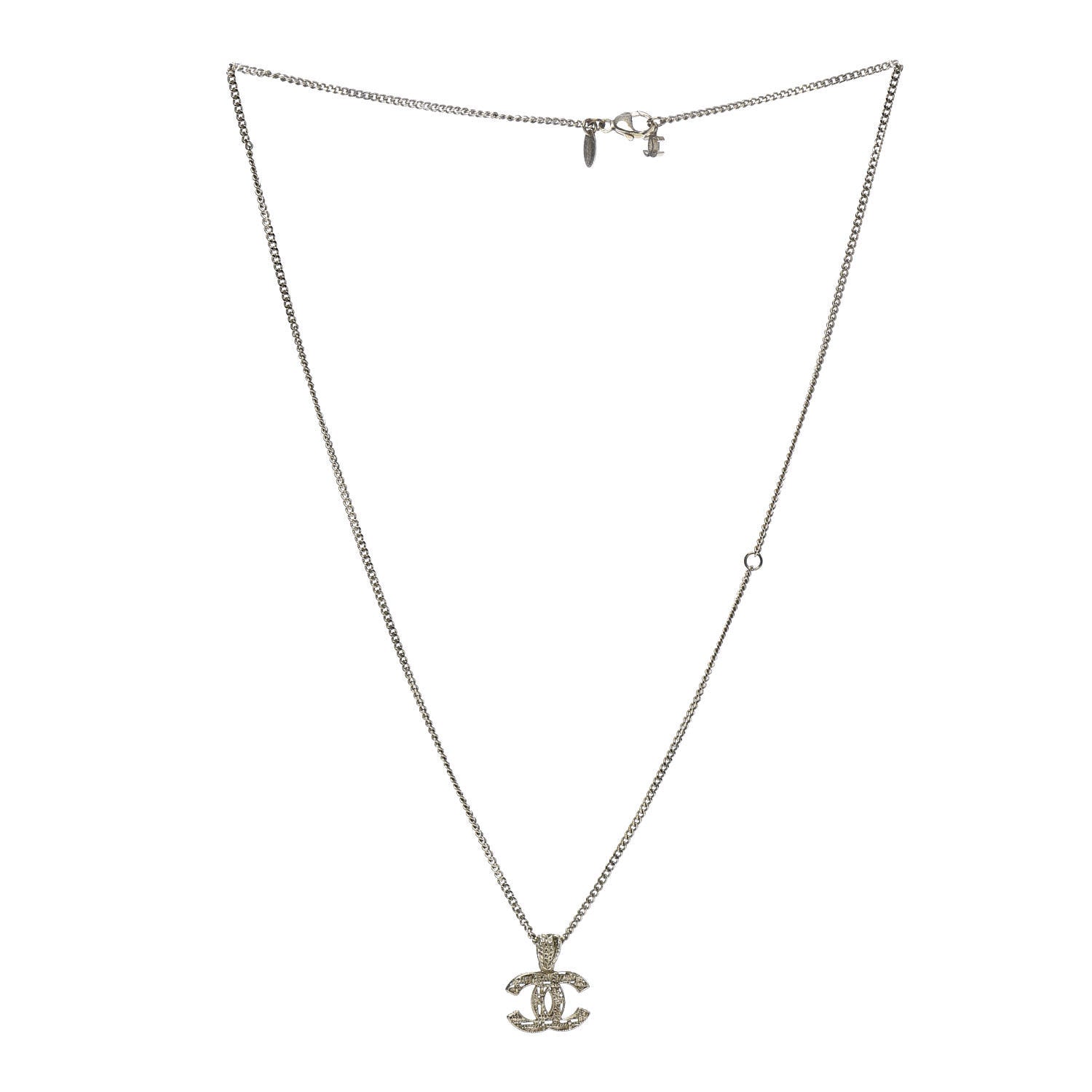 Chanel Tweed Effect CC Necklace Gold 3 of 6