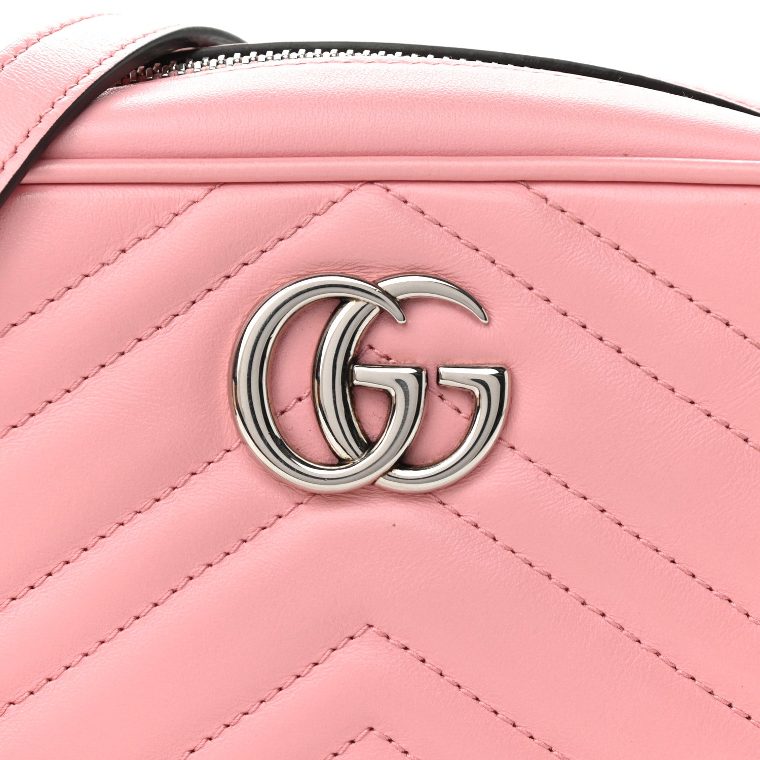 Gucci Calfskin Matelasse Mini GG Marmont Chain Shoulder Bag Wild Rose 8 of 13
