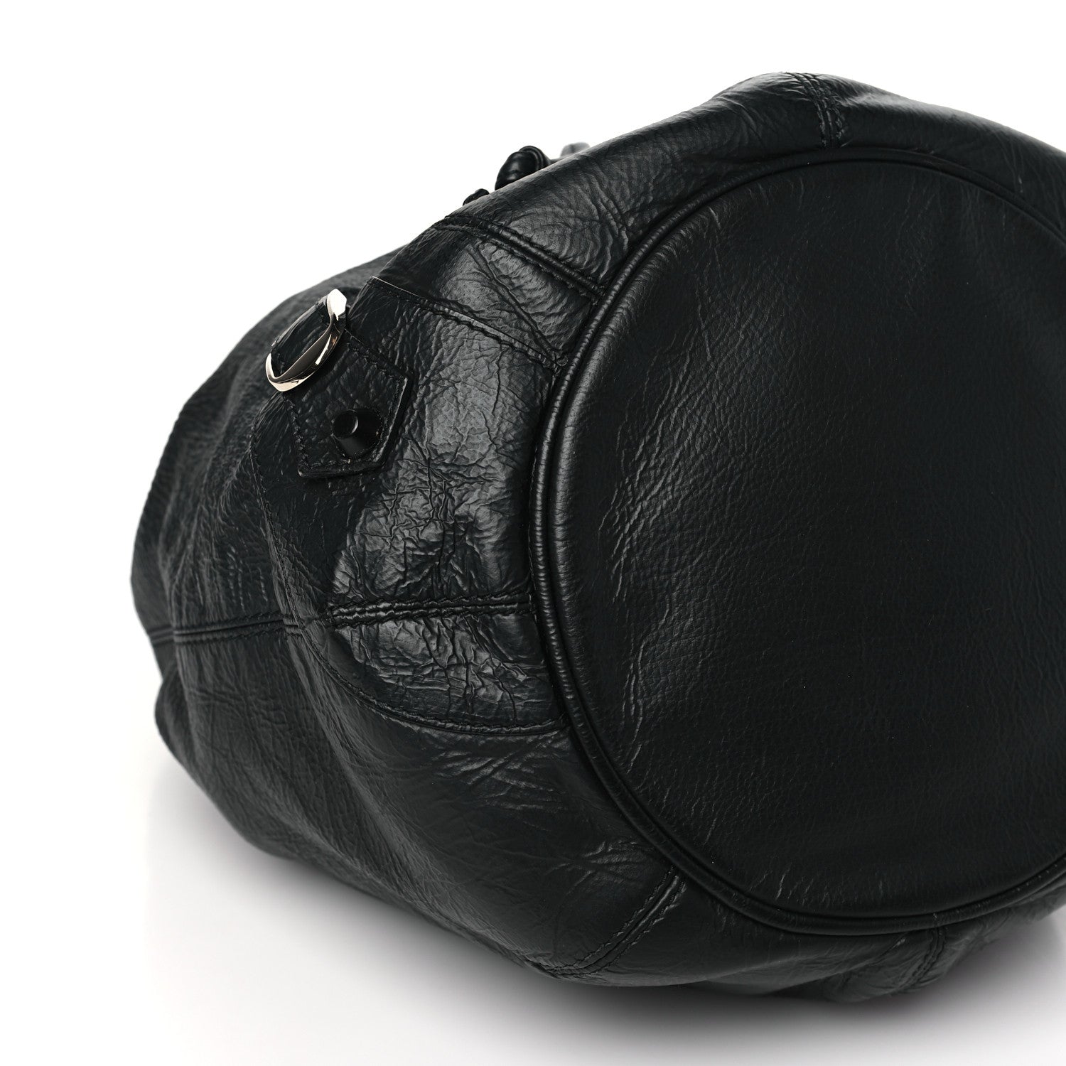 Balenciaga Matte Goatskin Rubber Covered Classic Hardware Mini Pompon Black 9 of 12