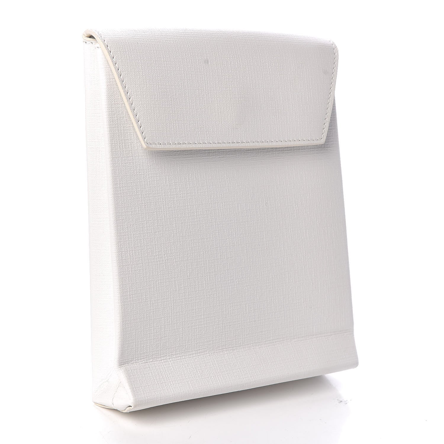 Balenciaga Squared Calfskin Logo Shopping Envelope Clutch White 1 of 9