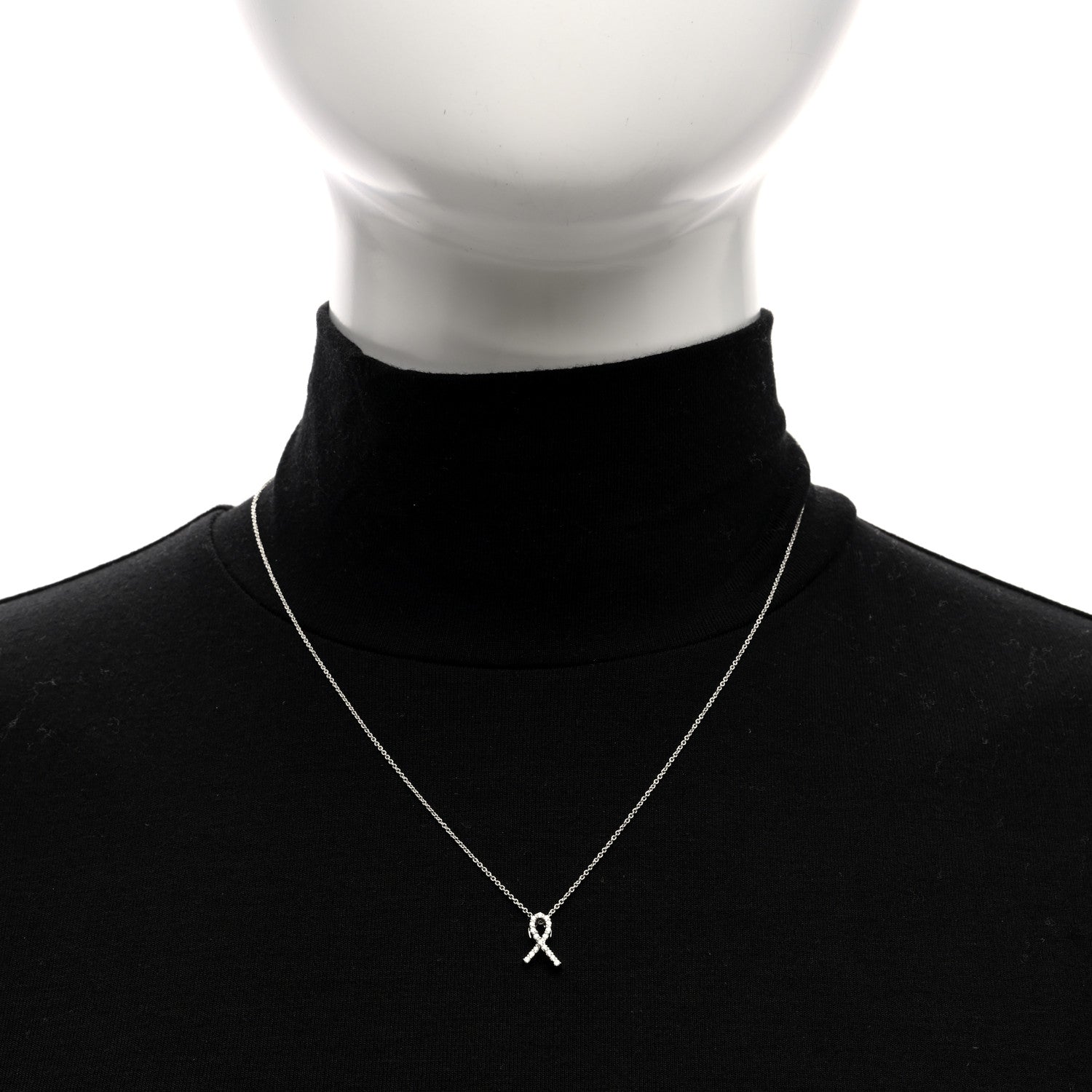 Roberto Coin 18K White Gold Diamond Tiny Treasures Hope Pendant Necklace 2 of 4