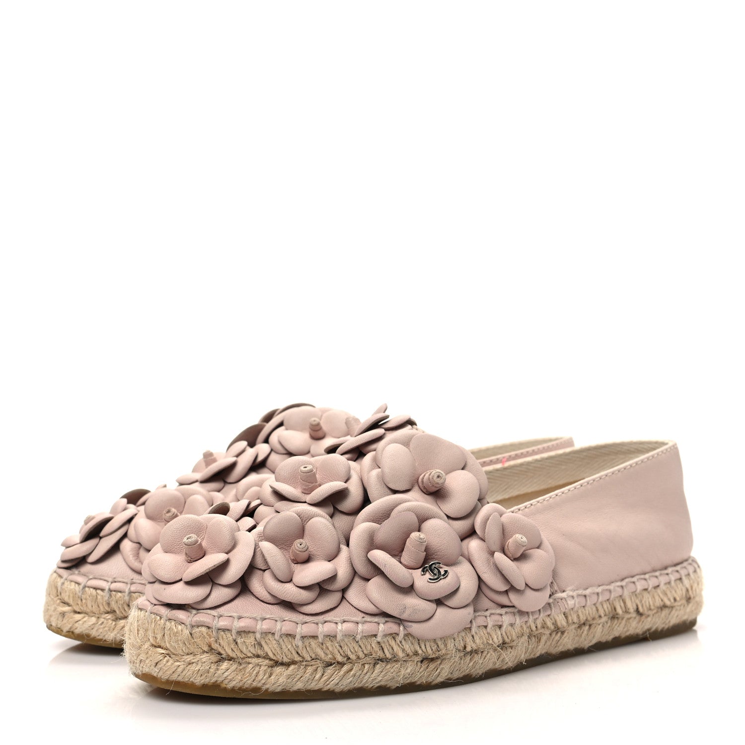 Chanel Lambskin Camellia CC Espadrilles 37 Pink 3 of 8