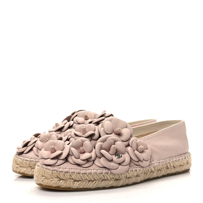 Chanel Lambskin Camellia CC Espadrilles 37 Pink 3 of 8