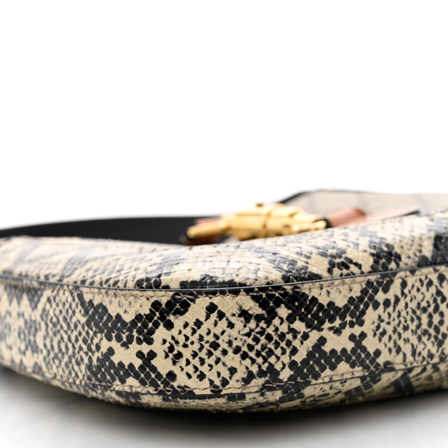 Gucci GG Supreme Monogram Snakeskin Small Jackie 1961 Hobo Beige Ebony 9 of 14