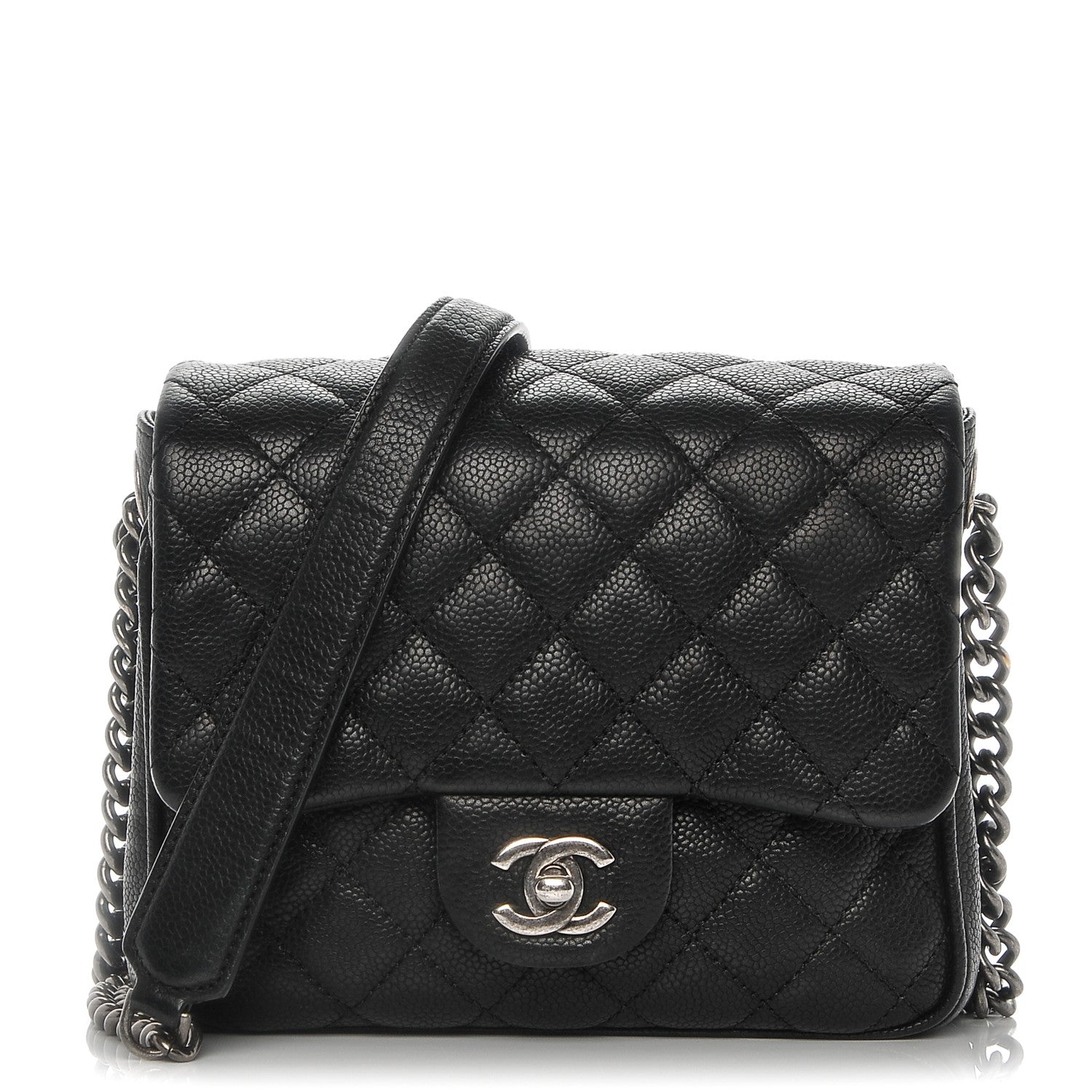 Chanel Caviar Quilted Small Rock In Rome Flap Black 1 of 8