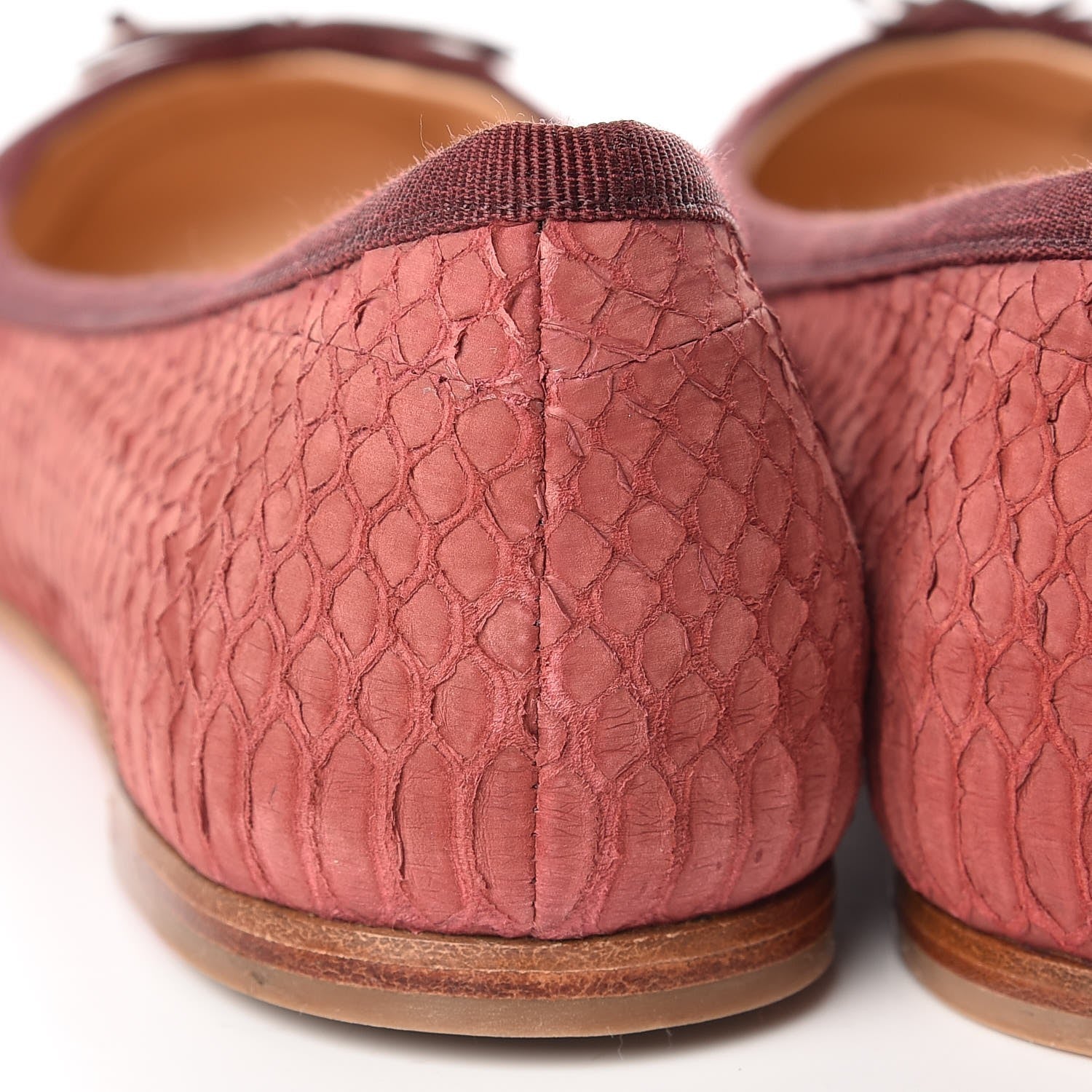 Christian Louboutin Watersnake Nubuck Rosella Flats 36.5 Red 9 of 13