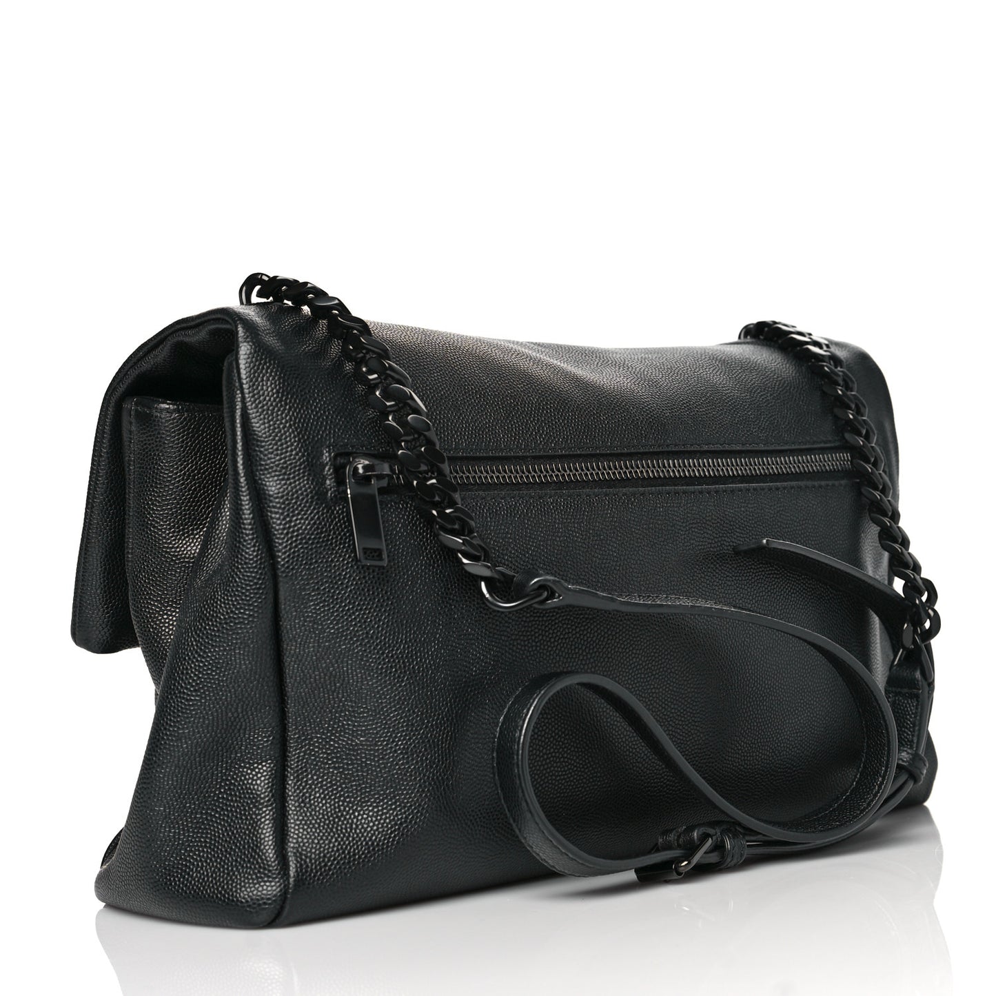 Grain De Poudre Medium West Hollywood Monogram Fold-Over Black