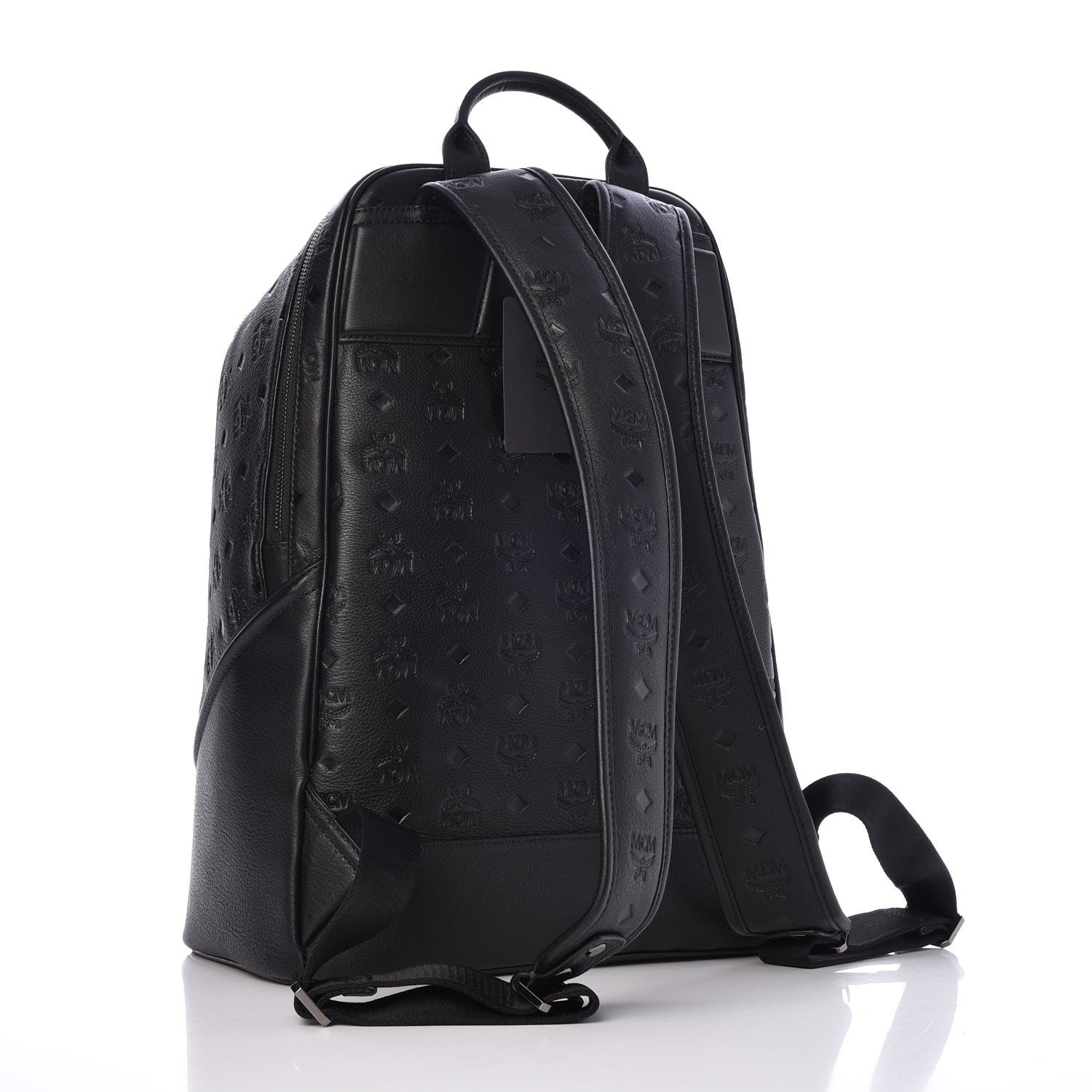 MCM Calfskin Ottomar Monogram Duke Backpack Black 3 of 9