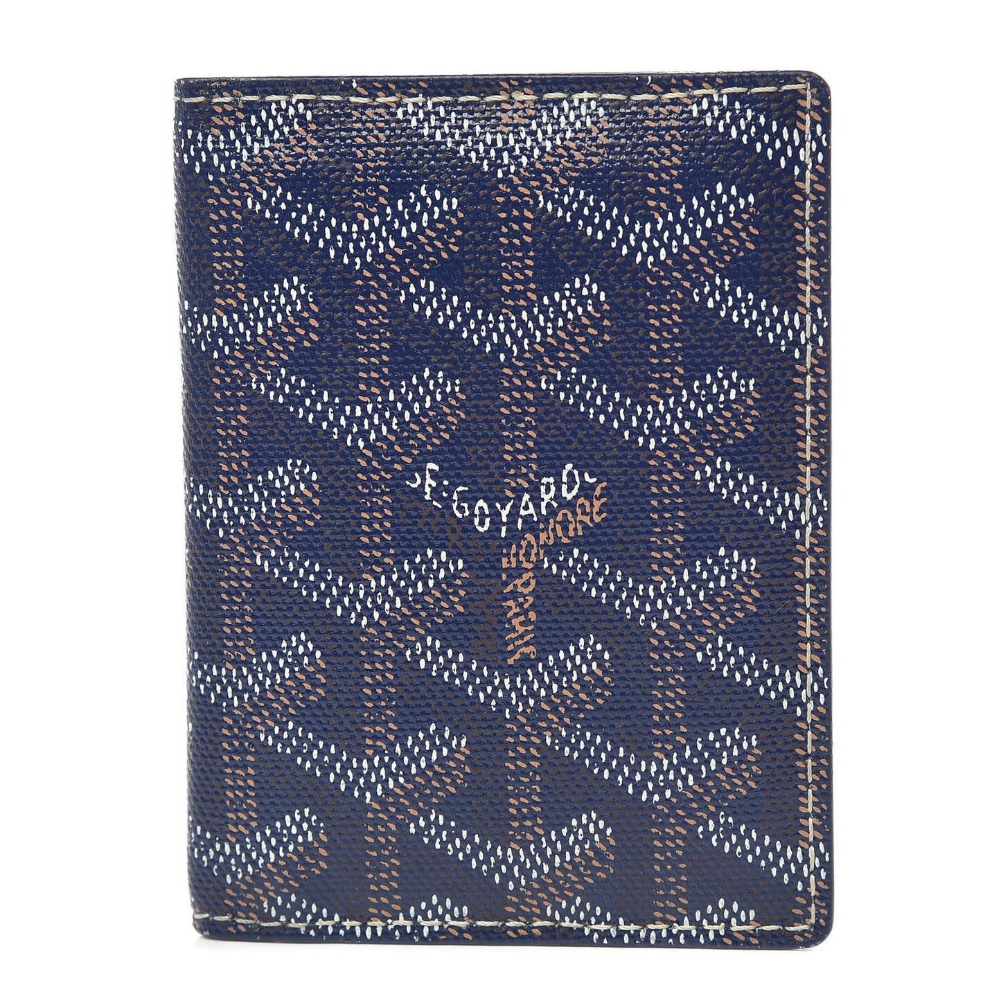 Goyardine Saint Marc Folding Card Case Navy