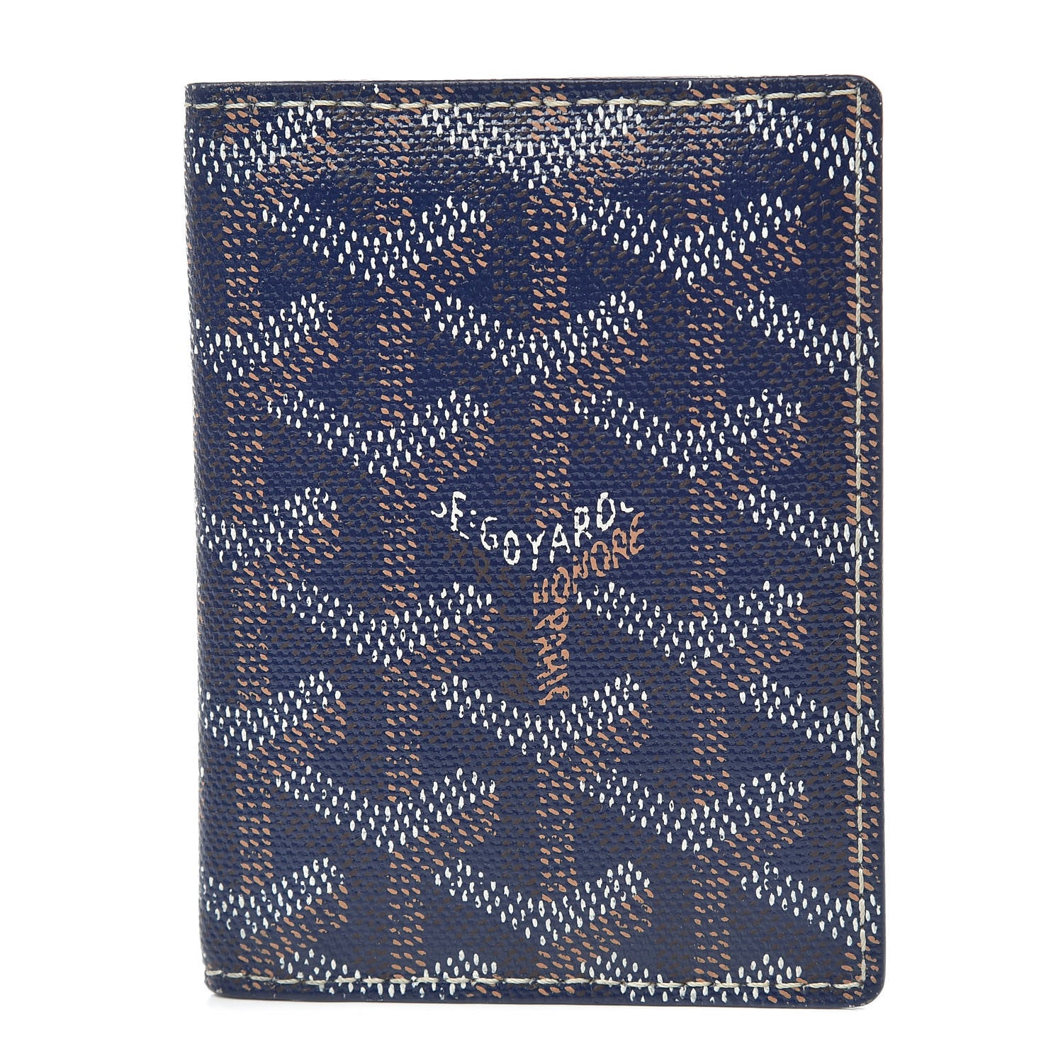Goyard Goyardine Saint Marc Folding Card Case Navy 1 of 12