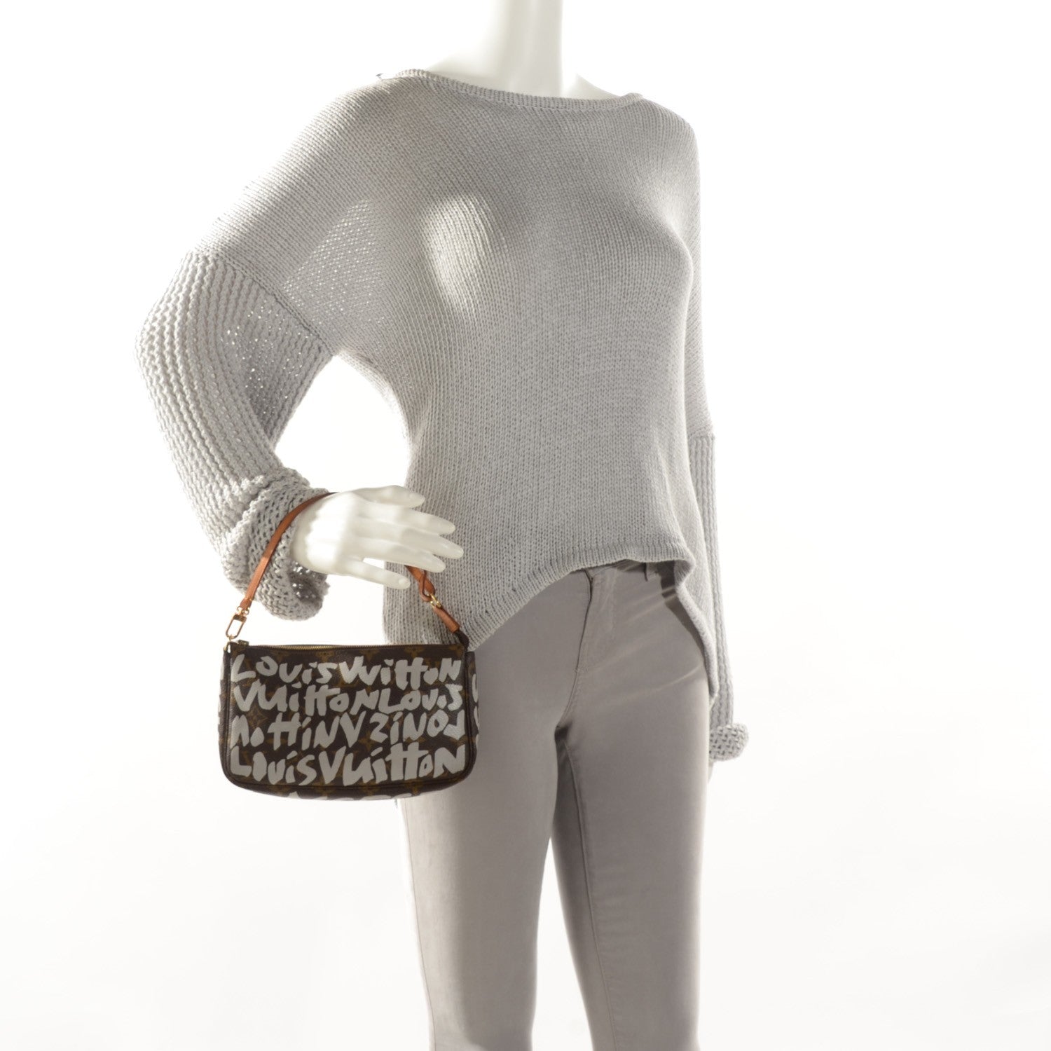 Louis Vuitton Monogram Graffiti Pochette Accessories Silver 2 of 9