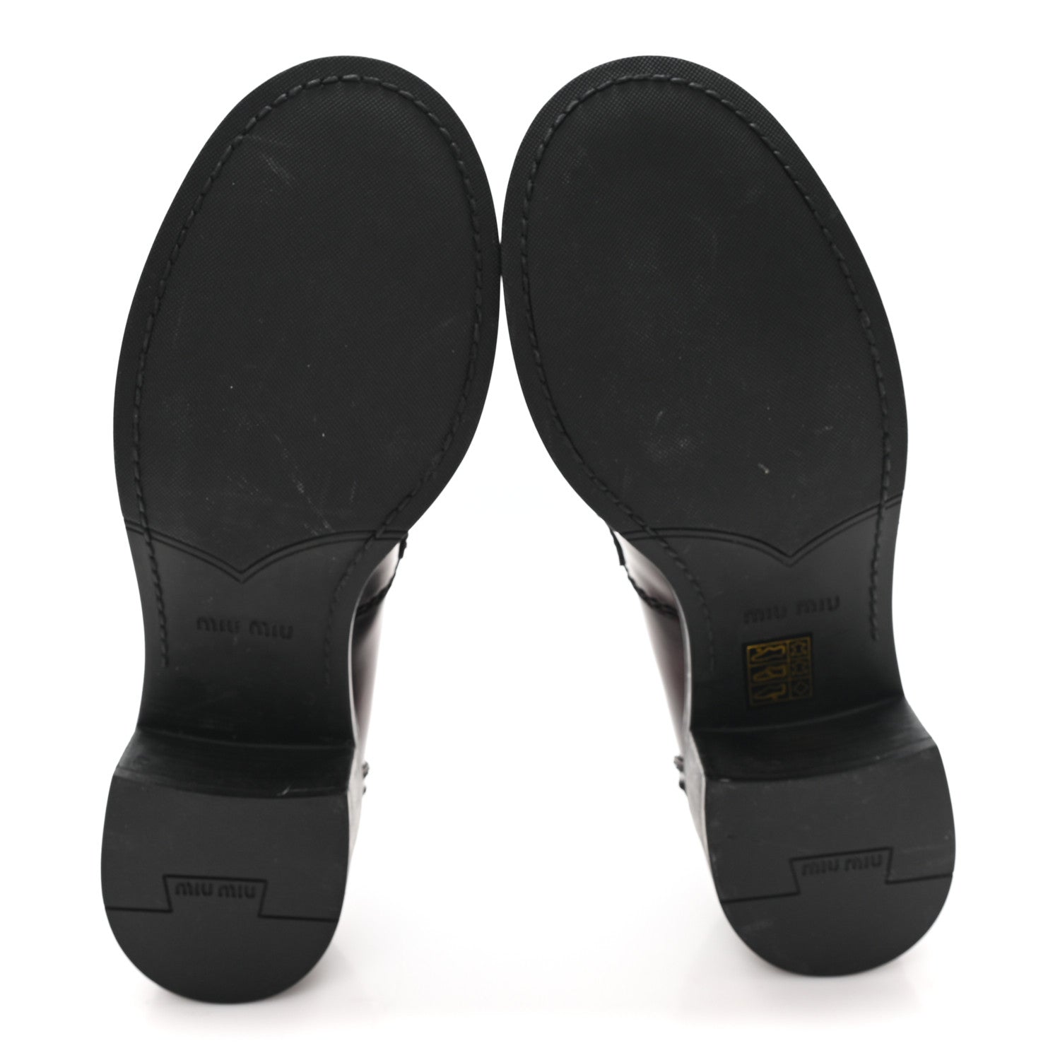 Miu Miu Spazzolato Fume Penny Platform Loafers 38 Porpora 6 of 10