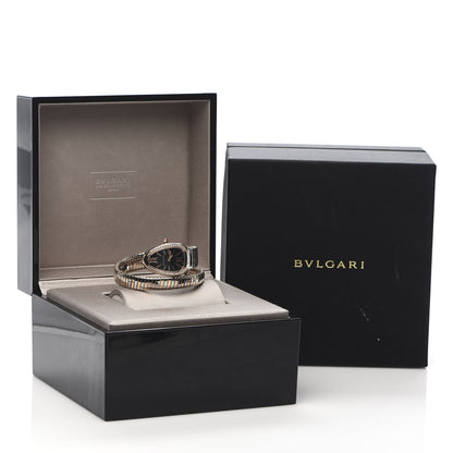Bulgari Stainless Steel 18K Rose Gold Diamond Bezel 35mm Serpenti Tubogas Quartz Watch Black 15 of 15