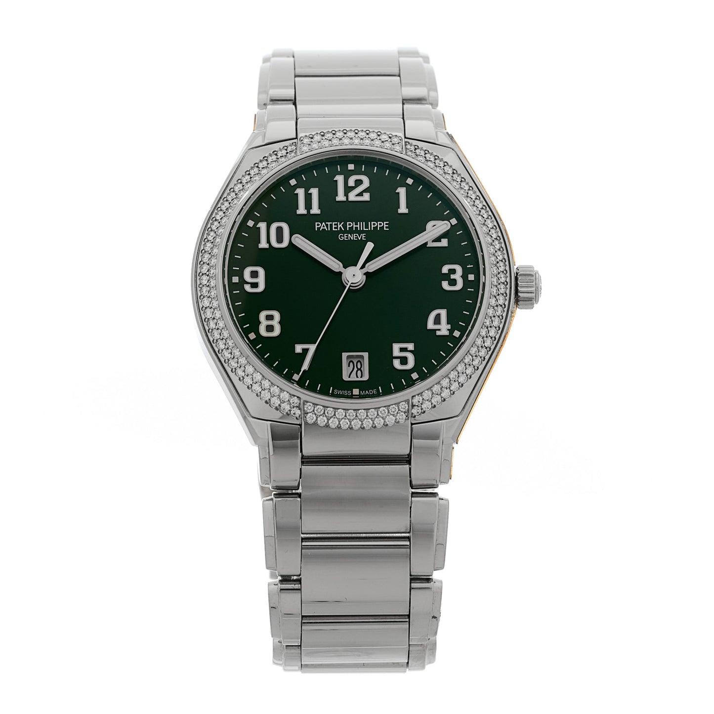 Stainless Steel Diamond 36mm Twenty-4 Automatic Watch Green 7300/1200A-011