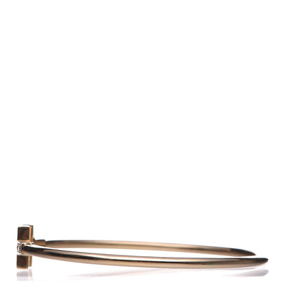 Tiffany 18K Yellow Gold Diamond T Wire Bracelet 3 of 7