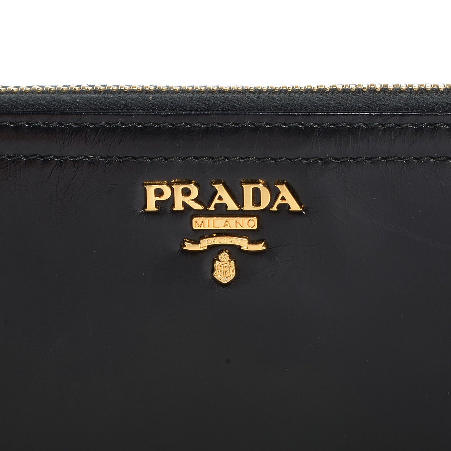 Prada Vitello Shine Zip Around Wallet Nero Black 3 of 8