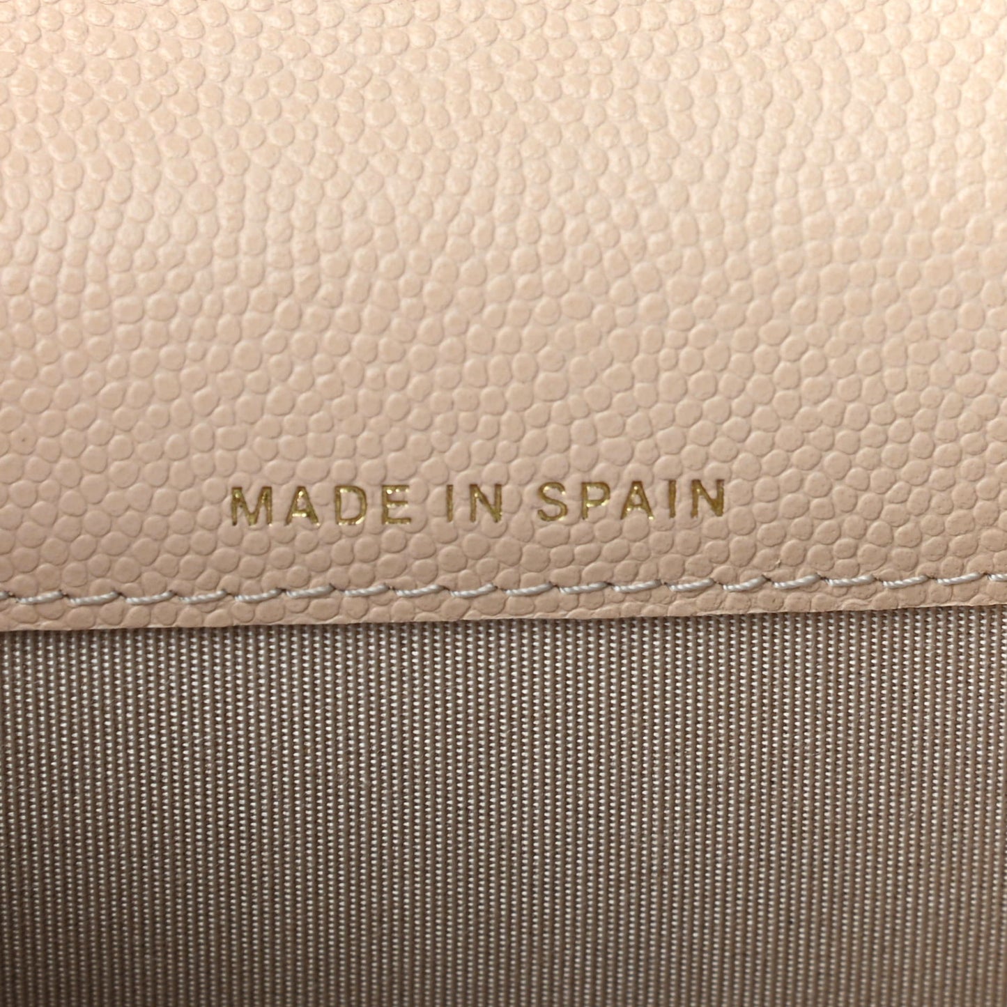 Caviar Pearl Quilted Coco Candy Flap Card Holder Beige
