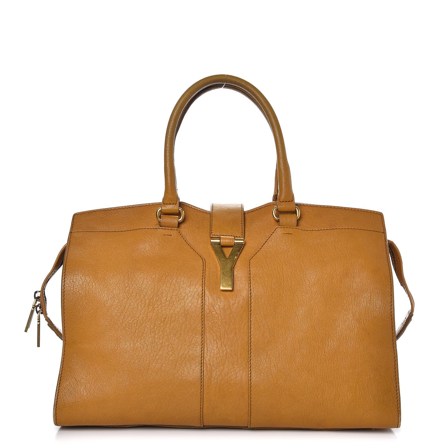 Saint Laurent Sheepskin Medium Cabas ChYc Mustard 1 of 15