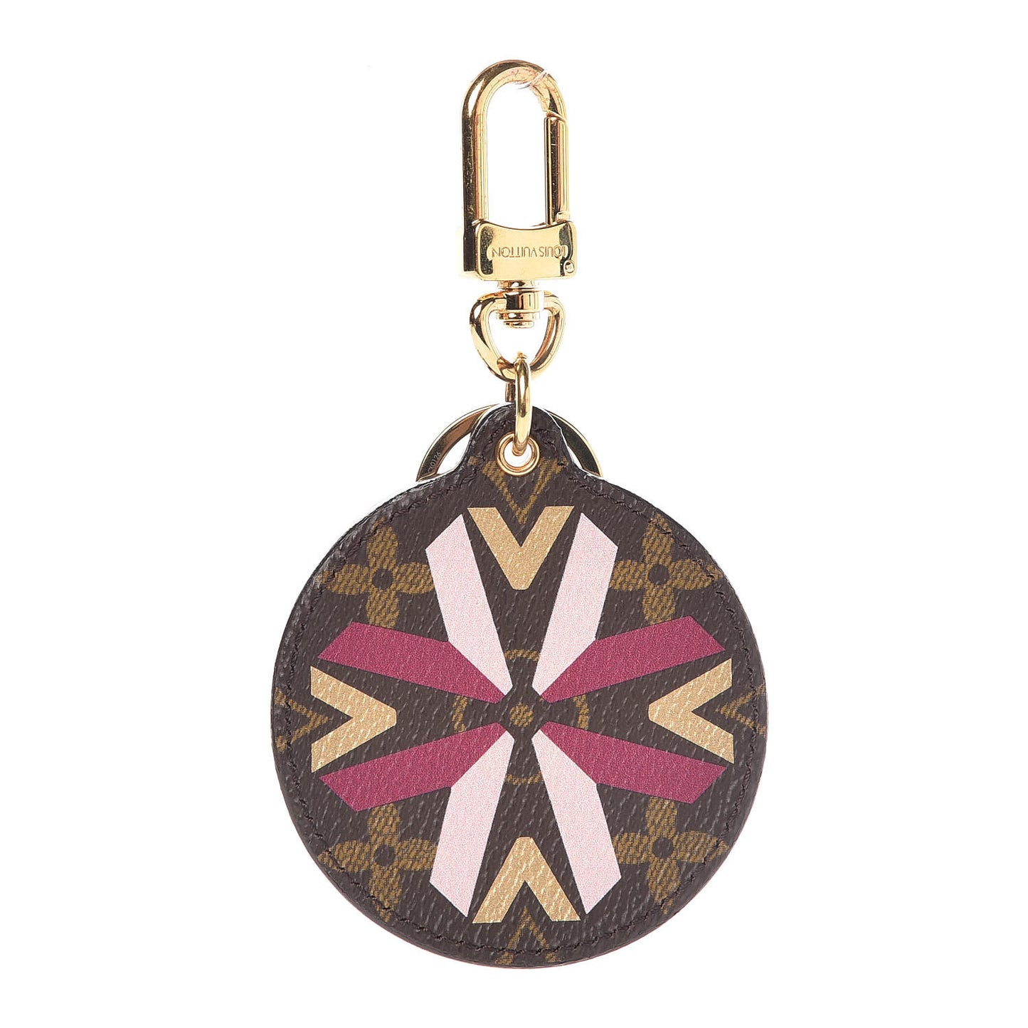 Monogram Illustre Multi V Bag Charm Key Ring Fuchsia