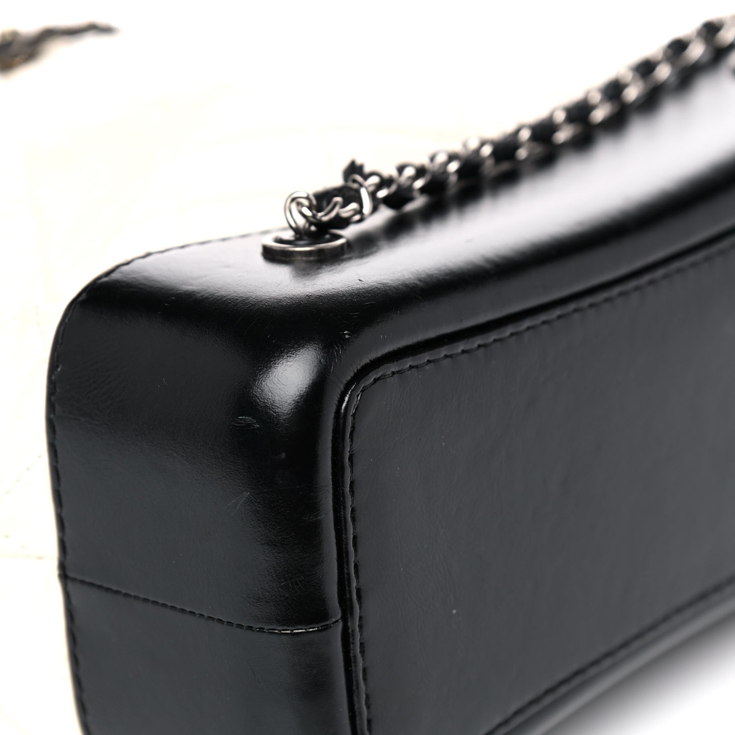 Aged Calfskin Quilted Small Gabrielle Backpack Black White