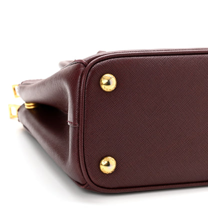 Prada Saffiano Mini Galleria Double Zip Tote Granato 10 of 18