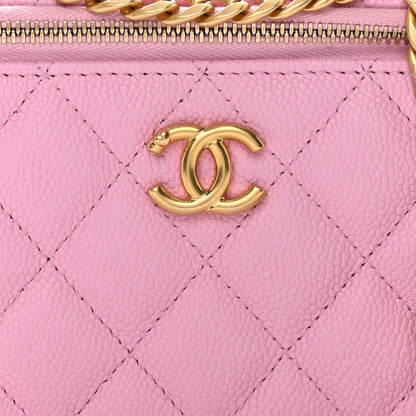 Chanel Caviar Quilted Sweetheart Vanity Case Pink 8 of 11