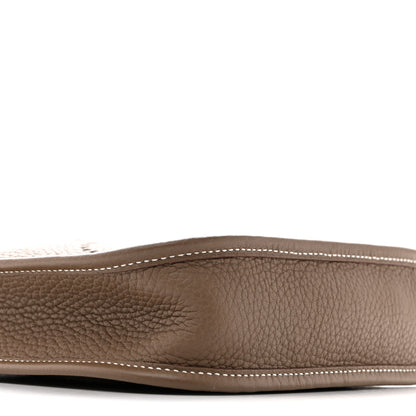 Hermes Taurillon Clemence Amazone Evelyne TPM Etoupe Bleu Indigo 9 of 11
