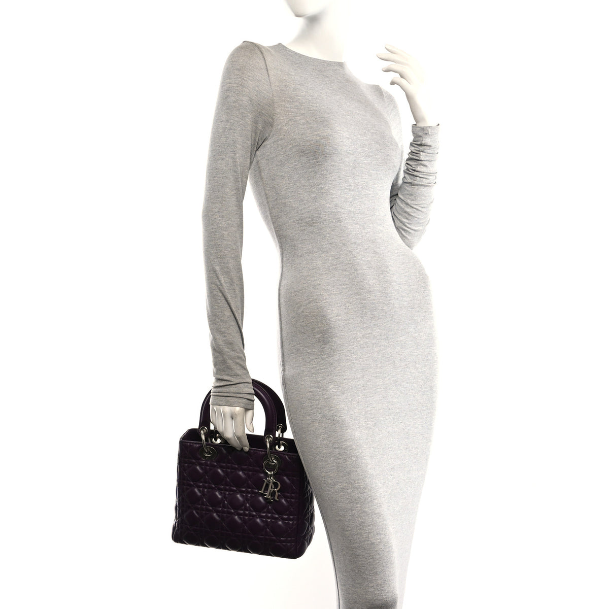 Christian Dior Lambskin Cannage Medium Lady Dior Purple 2 of 10