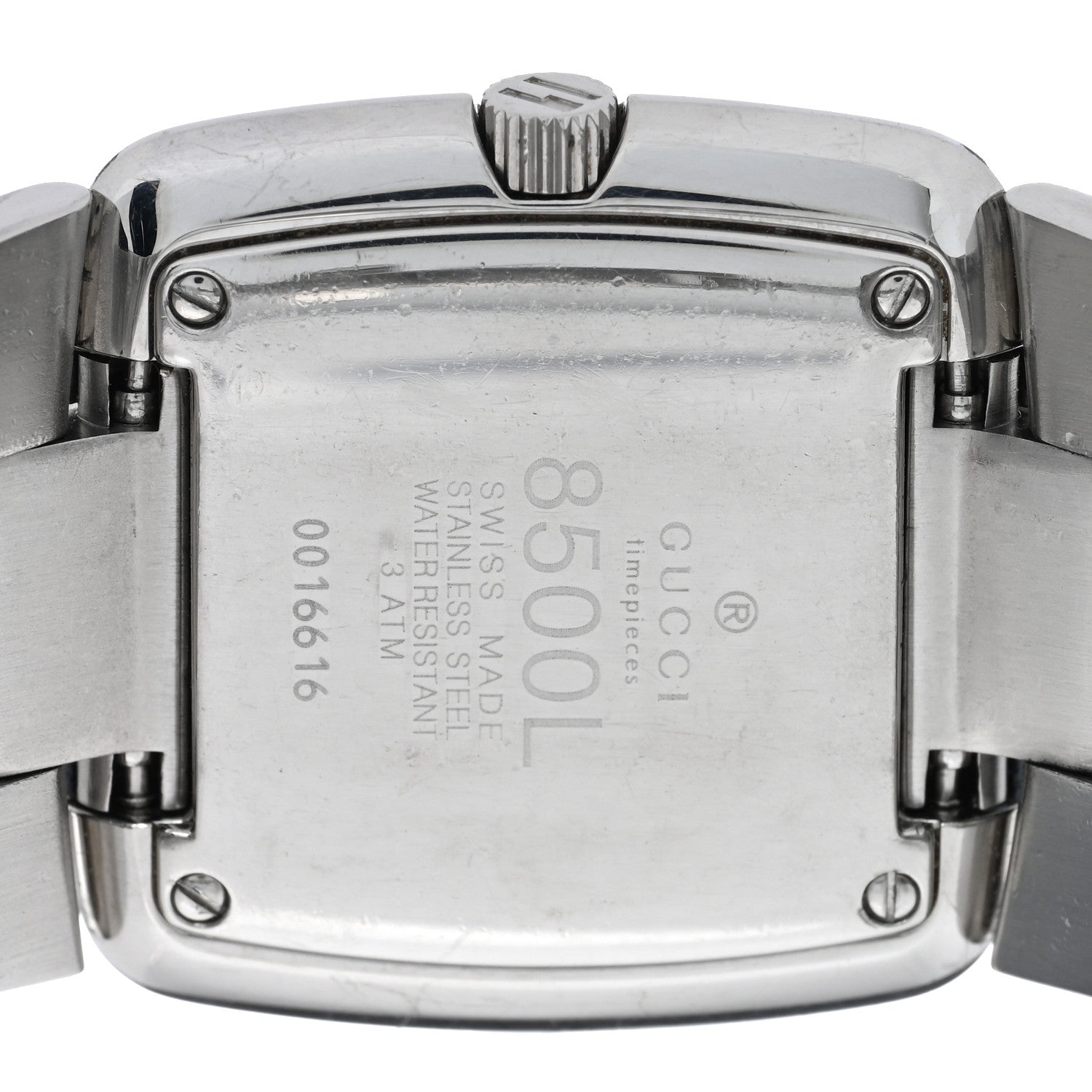 Gucci Stainless Steel 28mm 8500L Square Quartz Watch Grey 4 of 5