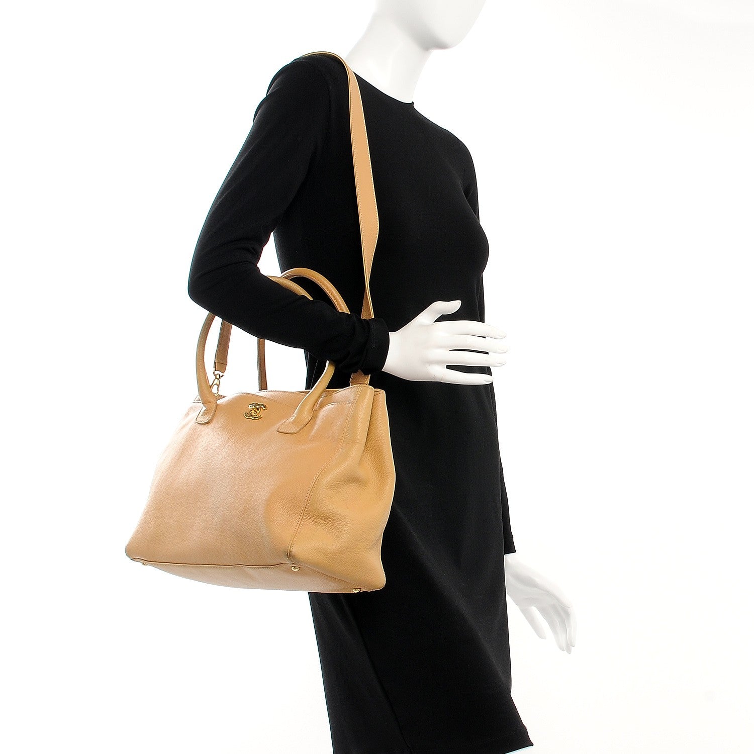 Chanel Calfskin Cerf Executive Shopper Tote Beige 2 of 19