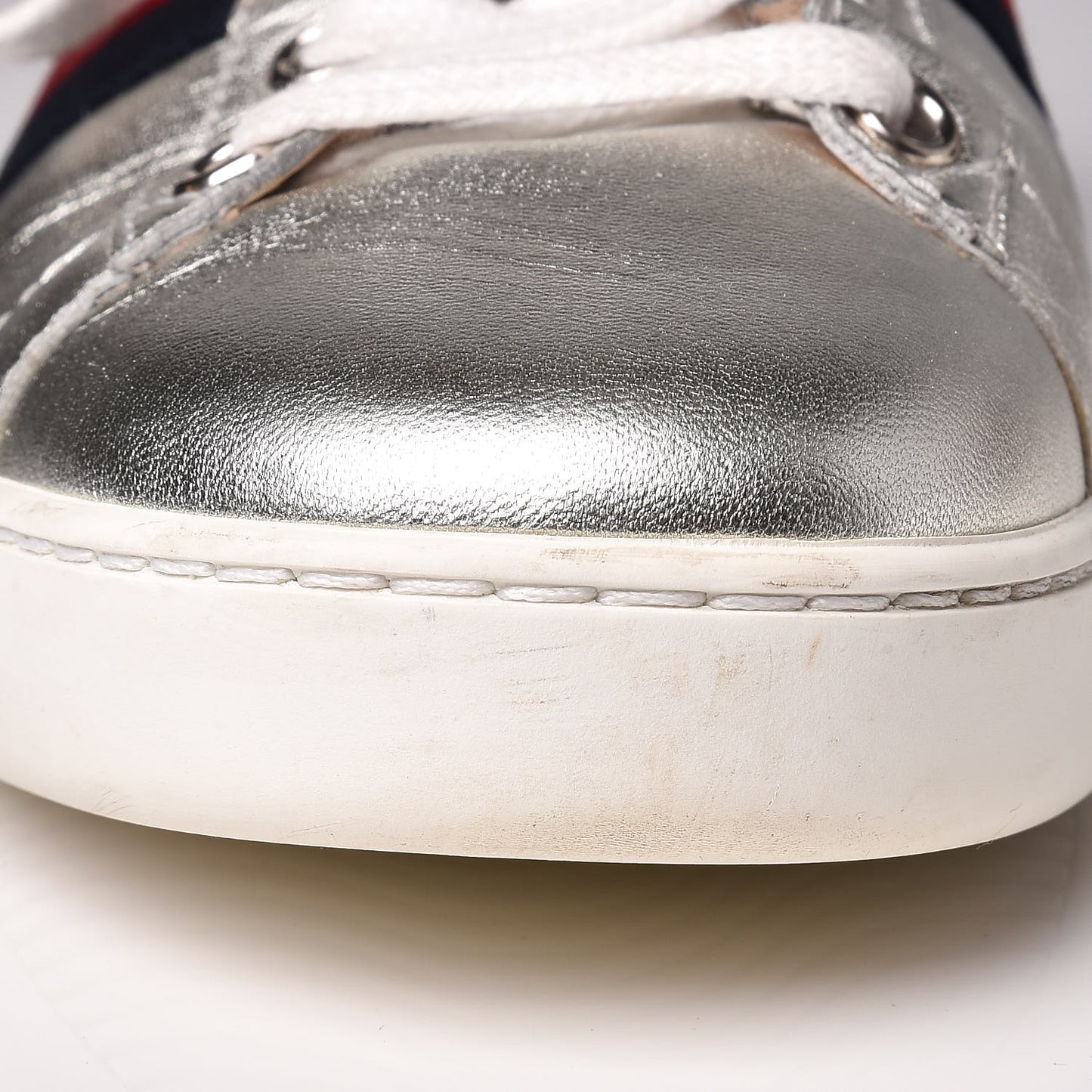 Metallic Nappa Silk Ayers Web Womens Ace Sneakers 37 Silver