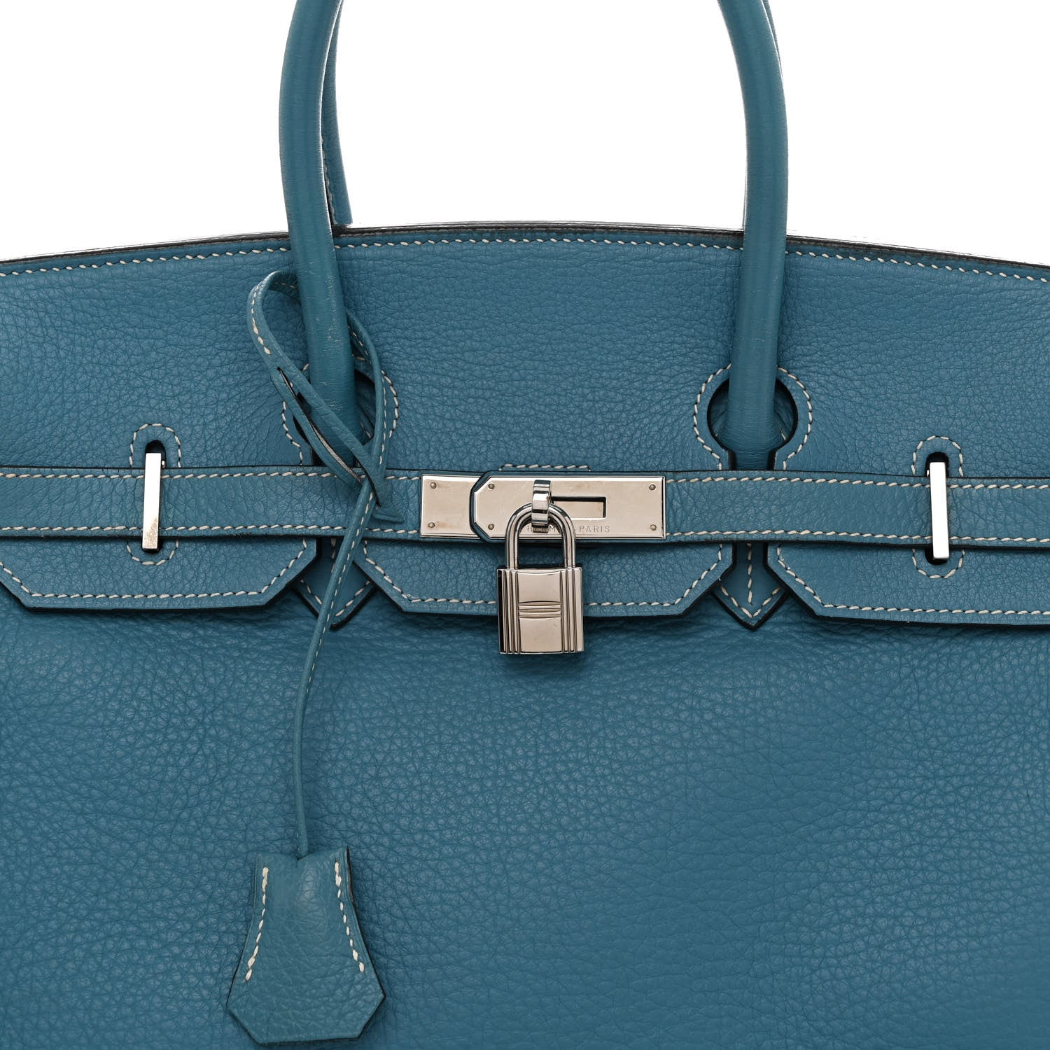 Hermes Taurillon Clemence Birkin 35 Blue Jean 8 of 14