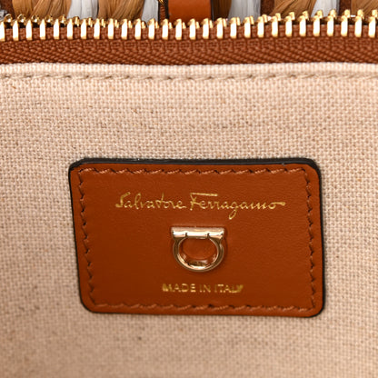 Salvatore Ferragamo Raffia The Studio Tote Multicolor 6 of 8