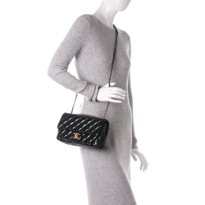 Chanel Patent Goatskin Quilted Medium CC Eyelet Flap Black 3 of 8