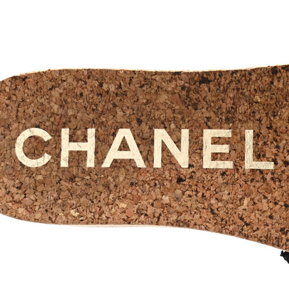 Chanel Tweed Cork CC Mule Sandal 36 Black 9 of 9