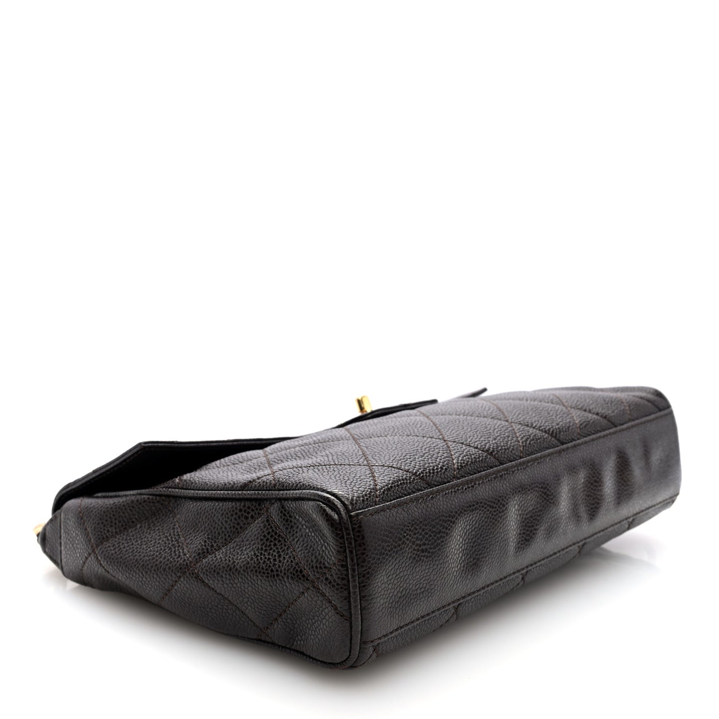 Caviar Quilted Medium Single Flap Brown