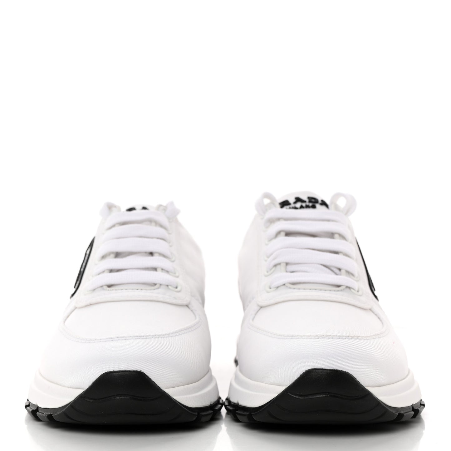 Re-Nylon Triangle Logo Womens Prax 01 45mm Sneakers 38.5 White Black