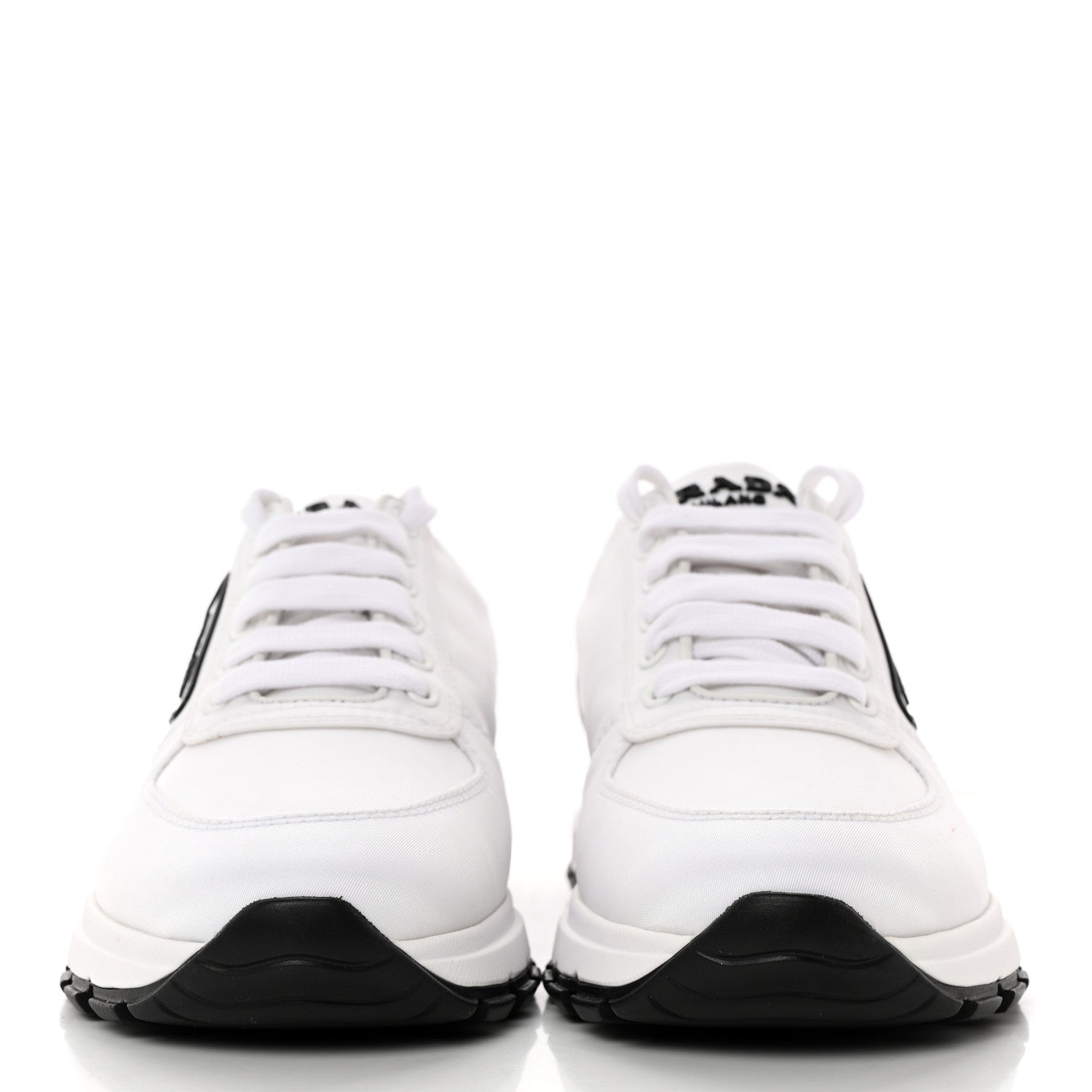 Prada Re-Nylon Triangle Logo Womens Prax 01 45mm Sneakers 38.5 White Black 2 of 12
