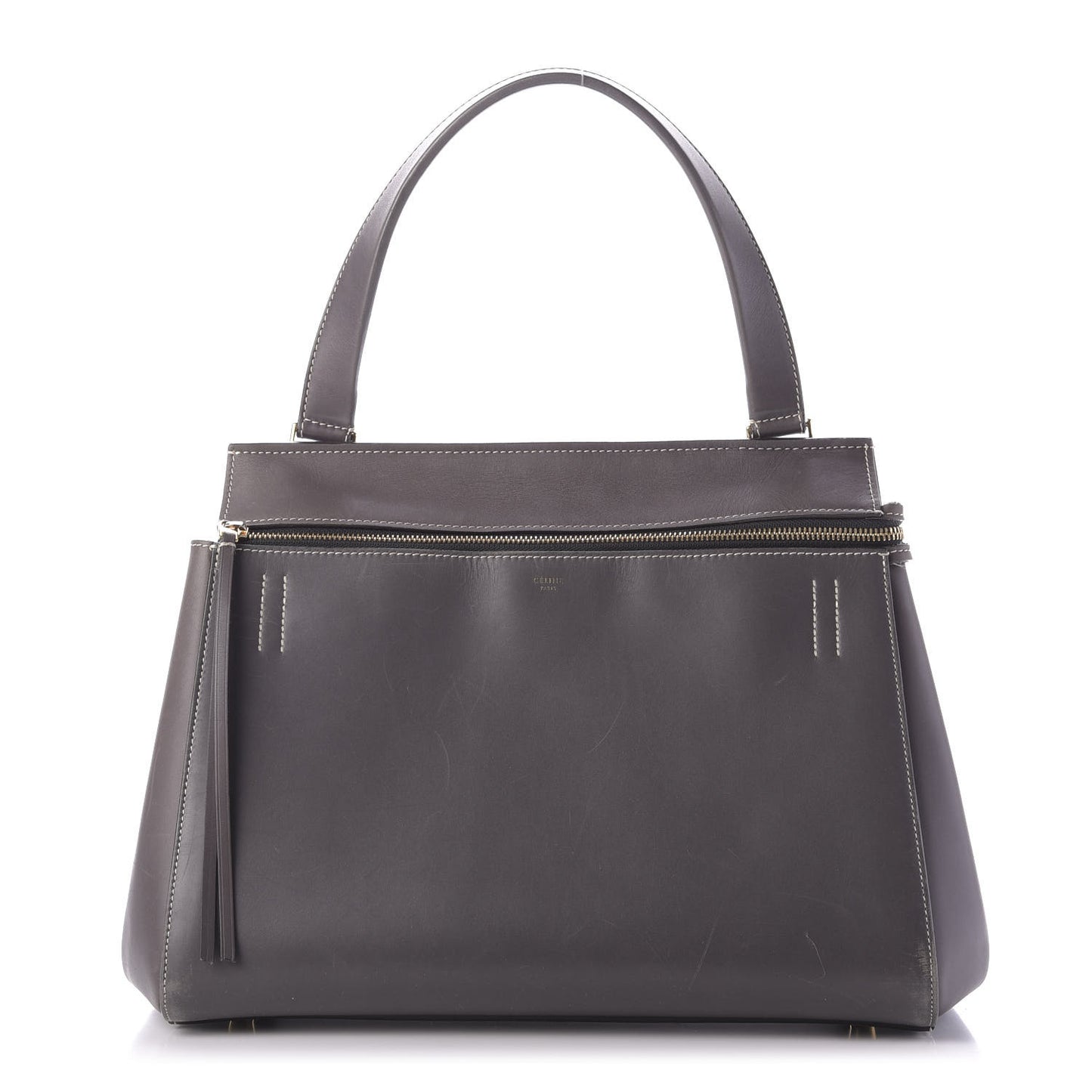 Smooth Calfskin Medium Edge Shoulder Bag Grey