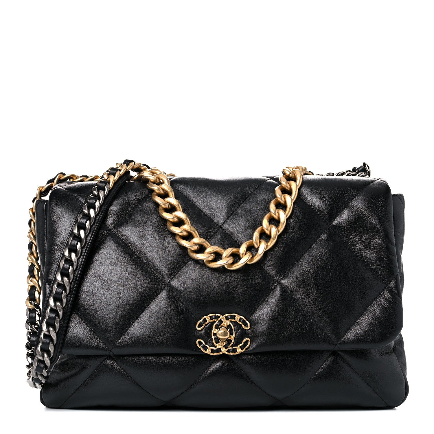 Chanel Lambskin Quilted Maxi Chanel 19 Flap Black 1 of 10