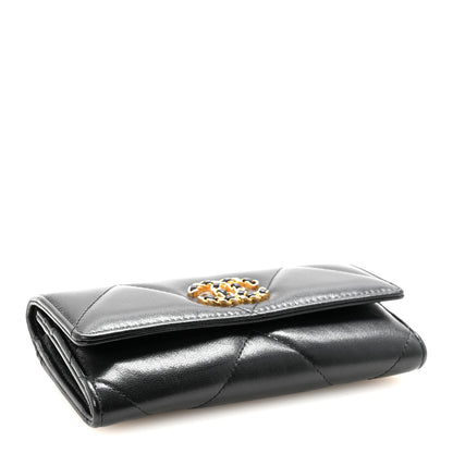 Chanel Lambskin Quilted Chanel 19 Flap Wallet Black 4 of 9