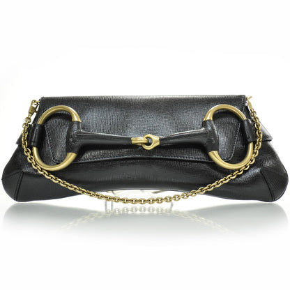 Gucci Leather Horsebit Clutch Bag Black 2 of 9