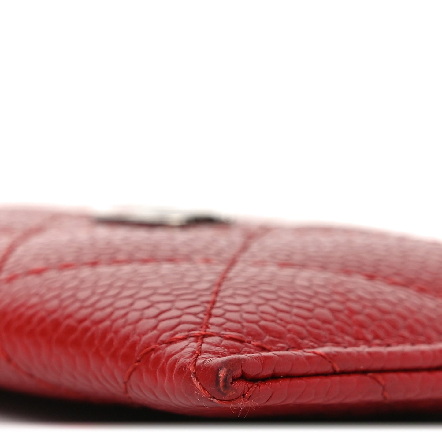 Caviar Quilted Card Holder Red