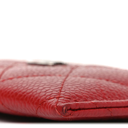 Chanel Caviar Quilted Card Holder Red 10 of 11